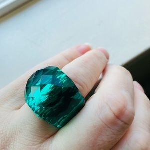 Swarovski size 8 or 7.5 emerald crystal ring.